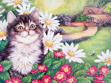 動物 Painting - 春猫マディ・ジェーン
